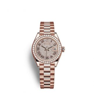 Rolex Lady-Datejust Oyster 28 mm Everose gold and diamonds m279135rbr-0021
