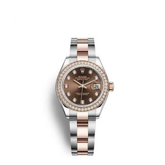 Rolex Lady-Datejust Oyster 28 mm Oystersteel Everose gold and diamonds m279381rbr-0012