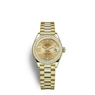 Rolex Lady-Datejust Oyster 28 mm yellow gold and diamonds m279138rbr-0006